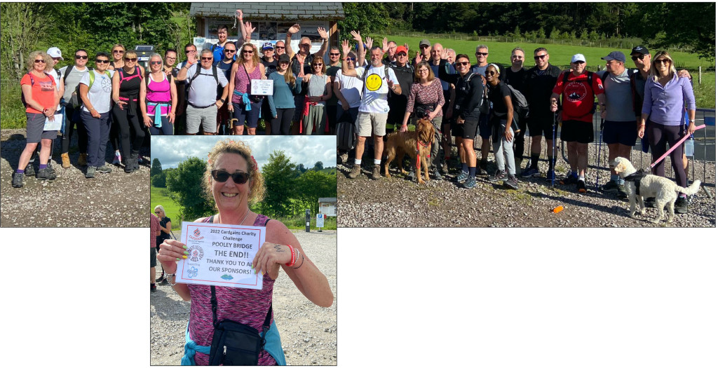 Above: Cardgains md Penny Shaw and the 2022 happy band of walkers