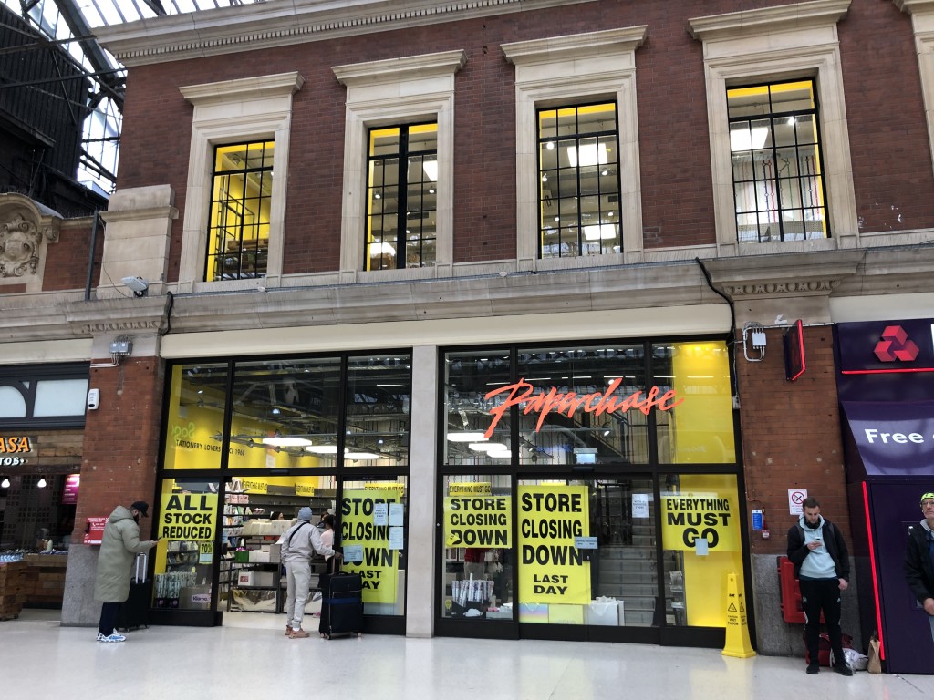 Above: Paperchase stores closed their doors for good on Tuesday, 4 April