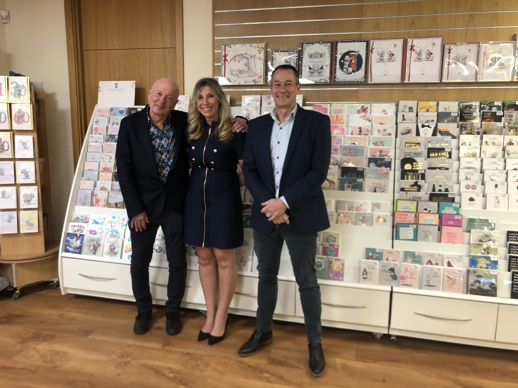 Above: CBG’s ceo Alister Marchant (right) with marketing manager Grace Elphinstone and PG Buzz’s Warren Lomax in the company’s Chichester HQ