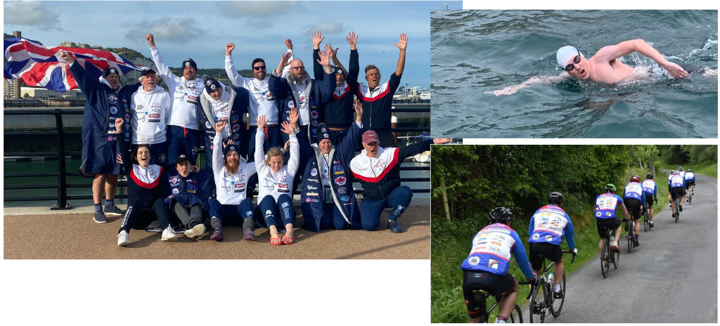 Above: Last year’s Channel swim was the most adventurous event so far, along with a lengthy cycle ride
