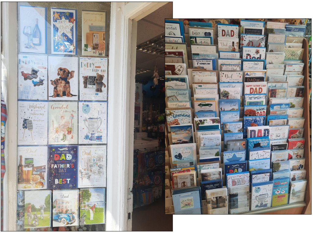 Above: A door display draws customers in at Milford Cards & Gifts
