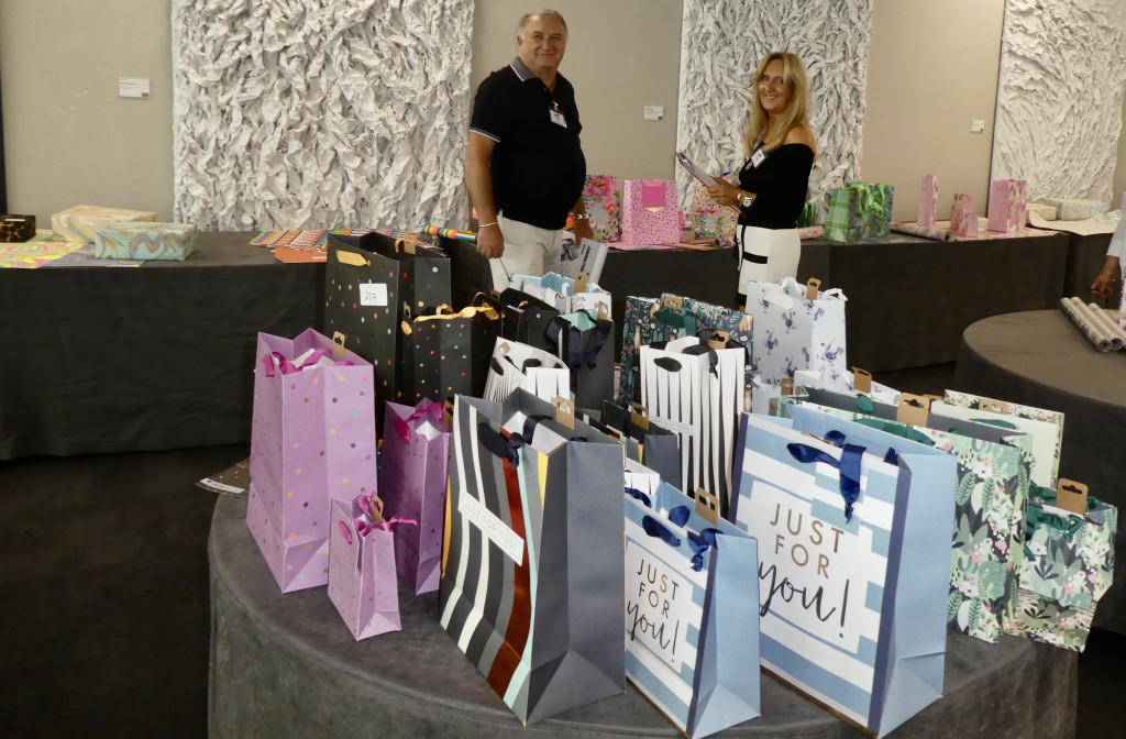 Above: Debbie and Jerry Brown from First Class Greetings are back again after considering the giftwrappings category at last year’s judging