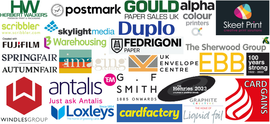 Above: There’s a full house of sponsors from across the greetings industry