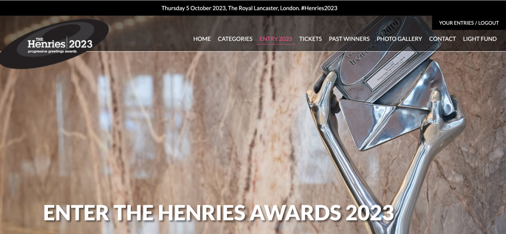 Above: Enter via The Henries Awards website – Sunday is the closing date