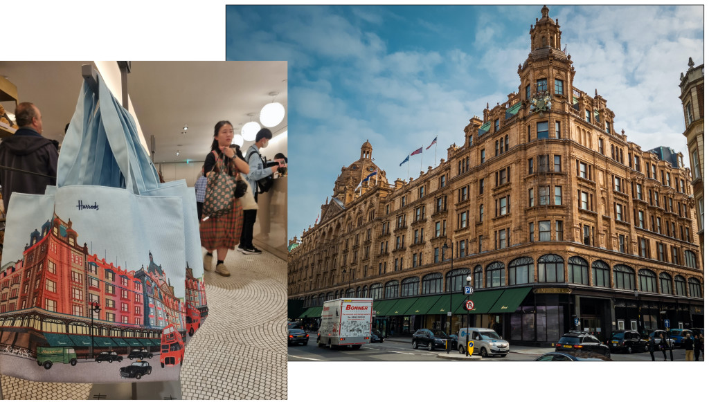 Above: Harrods’ iconic building features on a new tote bag