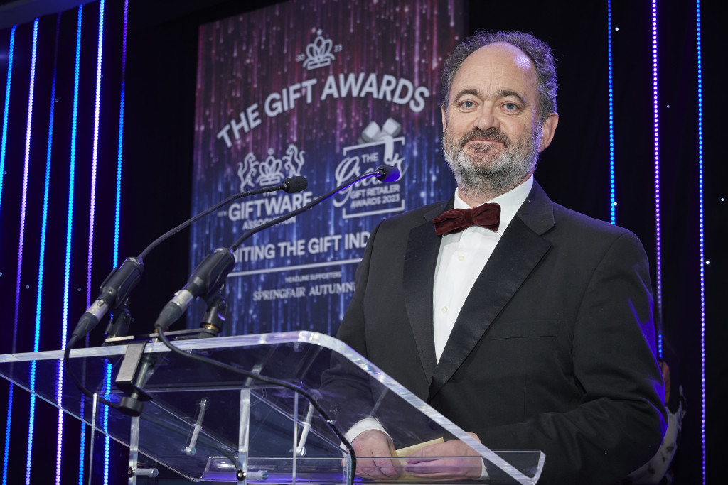 Above: Ian Downes on stage at the recent Gift Awards, where Start Licensing was a sponsor