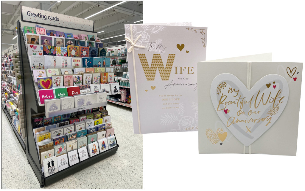 Above: As the master of differentiation at retail, UKG supplies indies and major multiples, like this Sainsbury’s brokered display with great treatments making card designs more sustainable