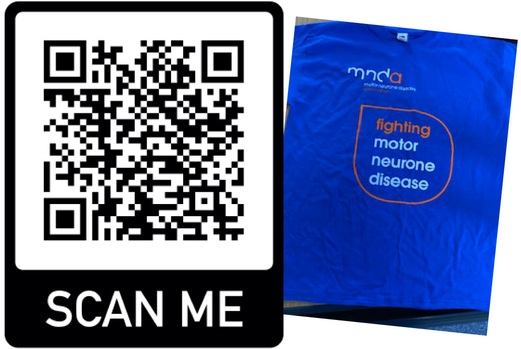 Above: The QR code is an easy way to donate to the £25,000 target for MNDA