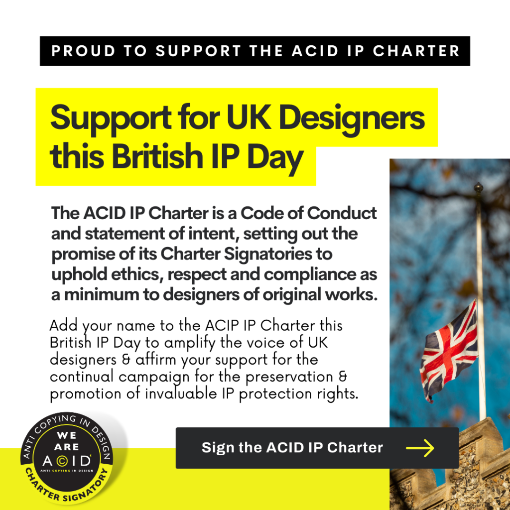 Above: ACID’s charter is aimed at helping supporting British designers and artists