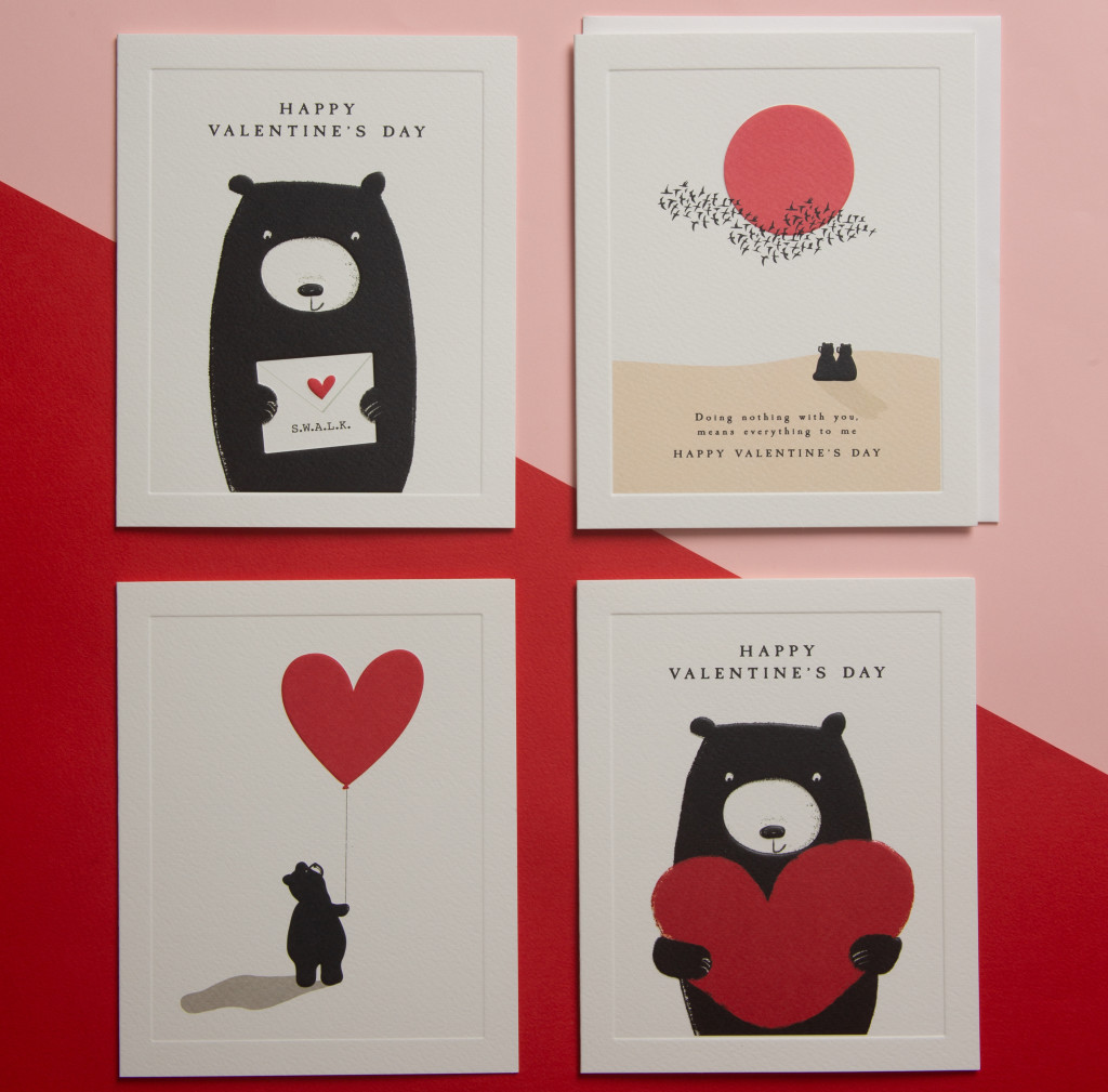 Above: A selection of Valentine’s Day cards from The Art File