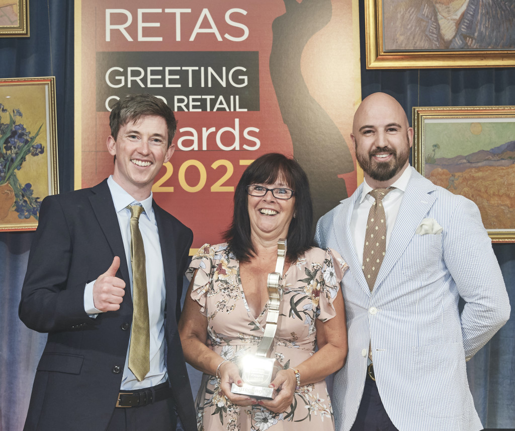 Above: Longacres’ Kim Lewis was shaking as she went up on stage to meet Seth Woodmansterne, of category sponsor W Select