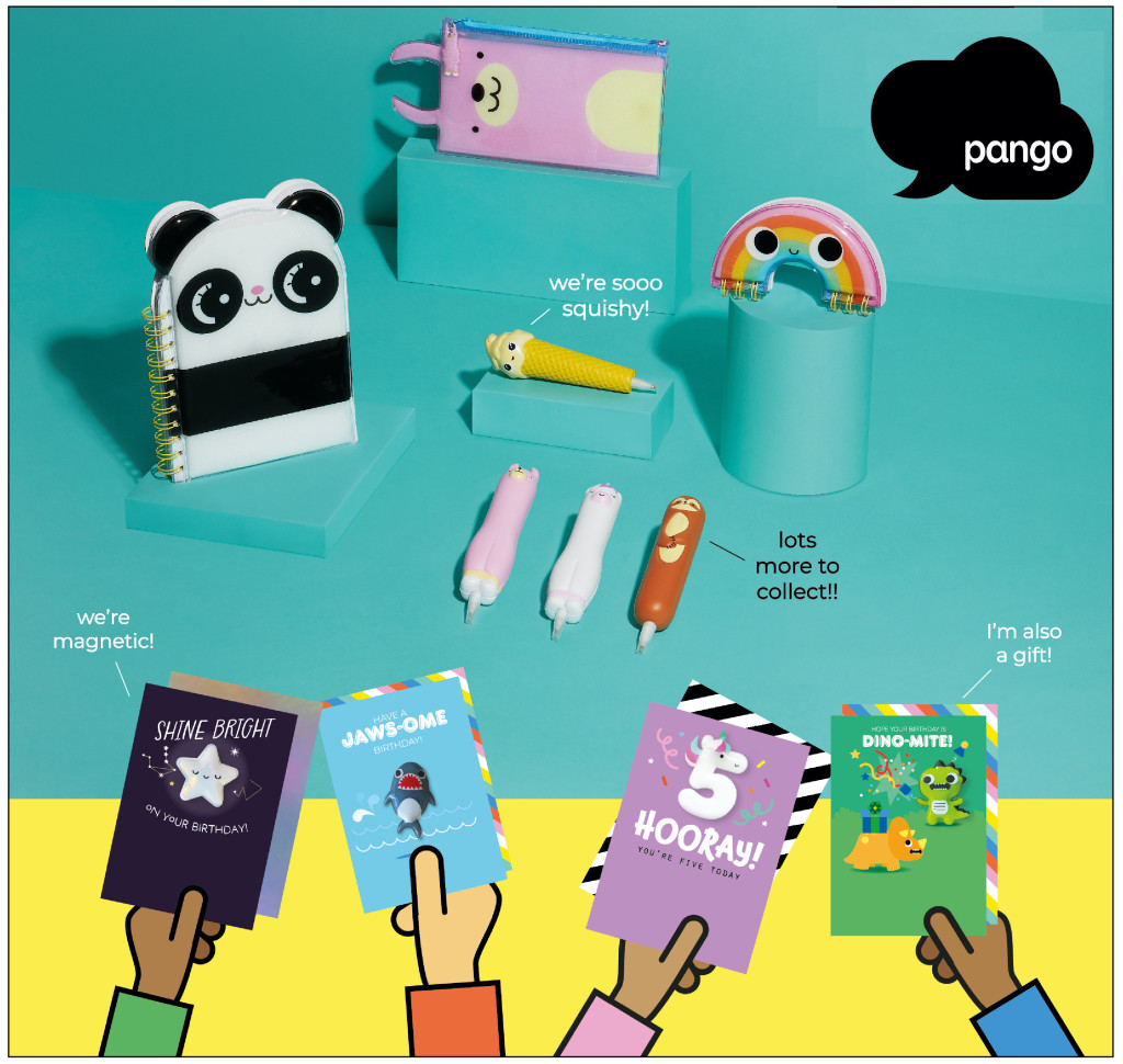 Above: Products for a happy life is Pango’s message for its cards and gifts