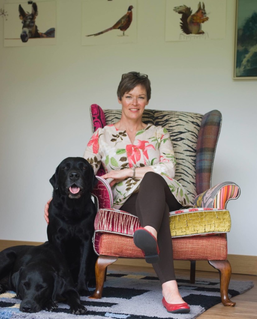Above & top: Catherine with her beloved Labradors