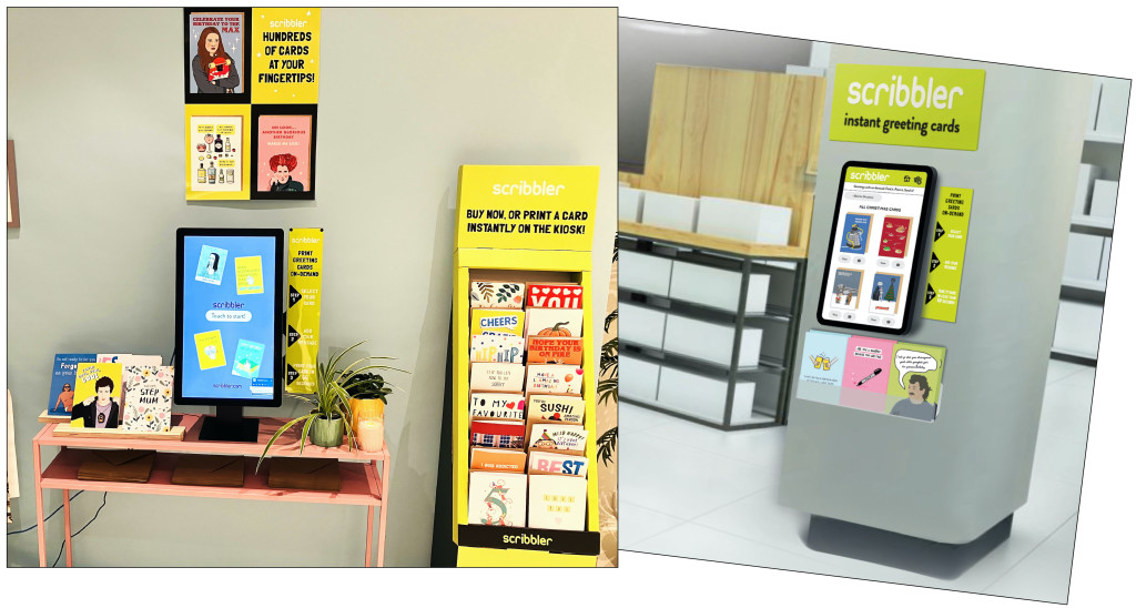Above & top: Wall-mounted and countertop options make Scribbler Lite attractive to smaller retailers