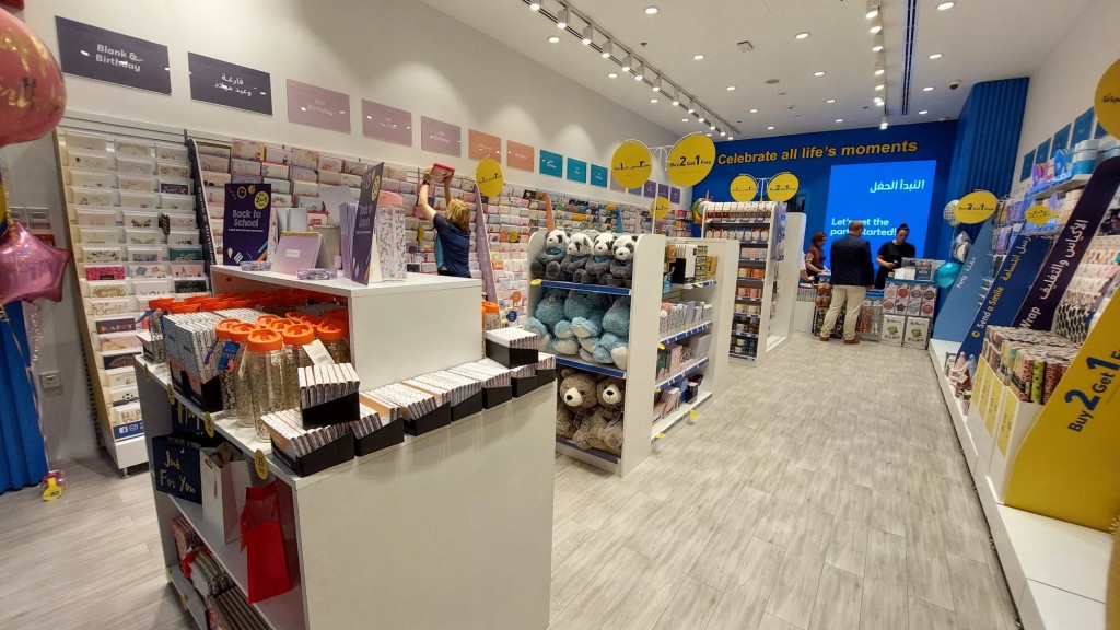 Above: The value greetings retailer’s first branded store in Abu Dhabi