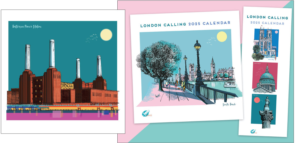 Above & top: London landmarks feature on Portico’s new calendar and diary range