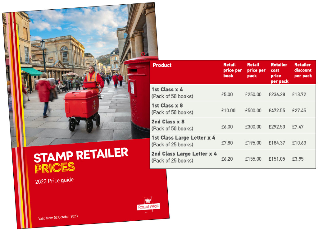 Above: There is a small discount for retailers who bulk-buy stamp packs