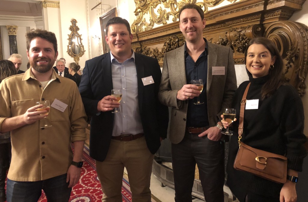 Above: John Lewis buyers Jason Billings-Cray (left) and Katie Elmer with sponsor Manuscript Brands’ Charlie Stockbridge (second right) and Charl Townsend at Stationers’ Hall