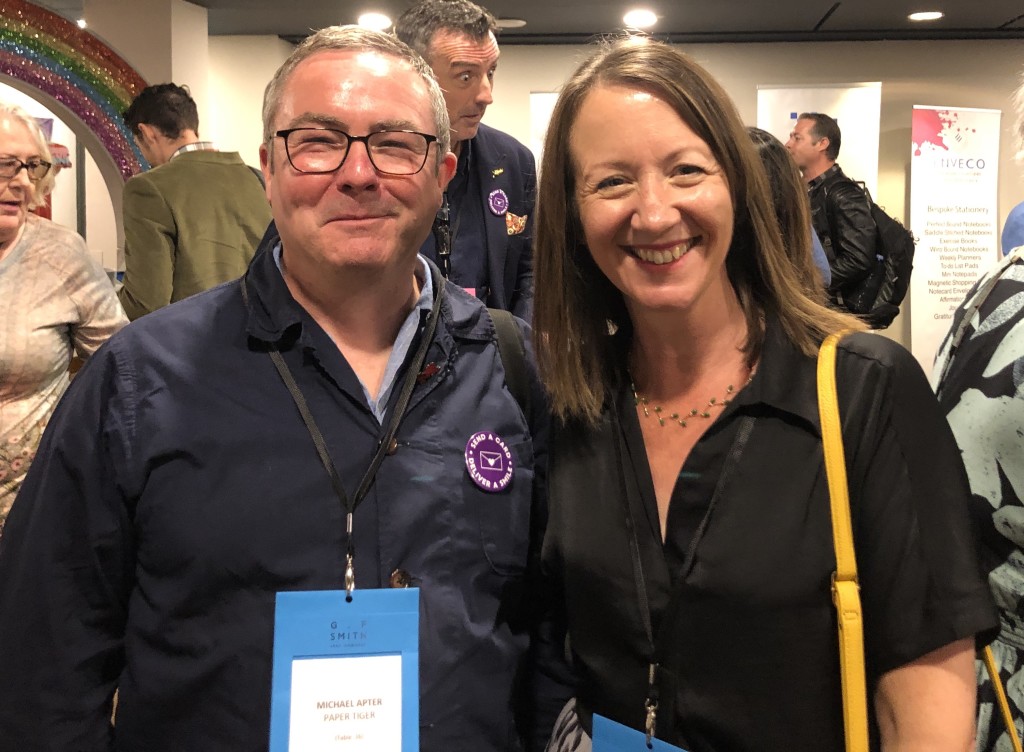 Above: Heidi Early with Paper Tiger’s Michael Apter at the recent GCA Conference & AGM