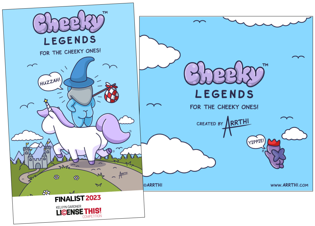 Above: The Cheeky Legends branding is already in place