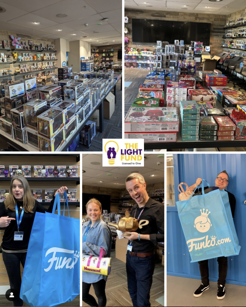Above: Gift company Funko donated £30,000 as a result of a huge sample sale earlier this year