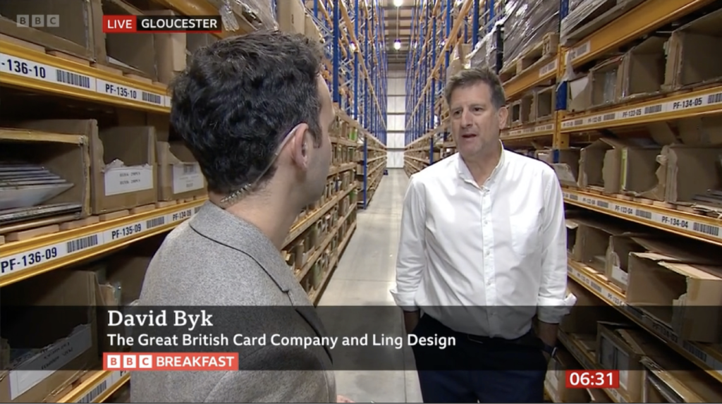 Above: David Byk, ceo of Ling Design and GBCC, being interviewed by BBC Breakfast’s presenter Ben Boulos