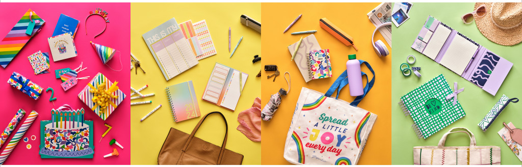 Above & top: Some of the colourful new Paperchase At Tesco products