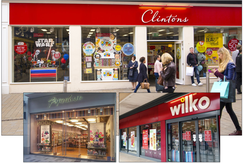 Above: Clintons has closed 38 stores while Wilko and Paperchase both collapsed