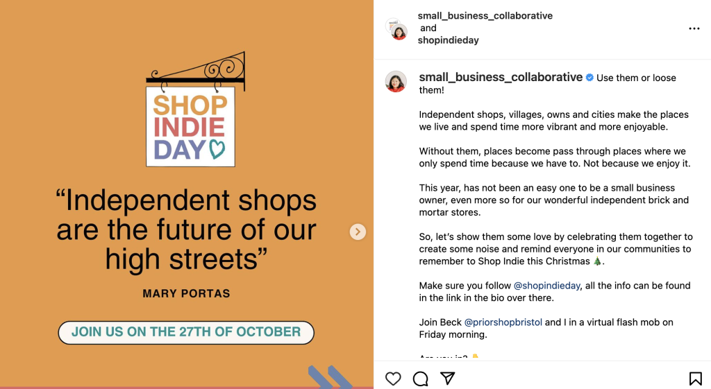 Above: Small Business Collective’s Therese Ortenblad and Beck Prior, of Bristol’s Prior Shop, came up with the idea for Shop Indie Day 