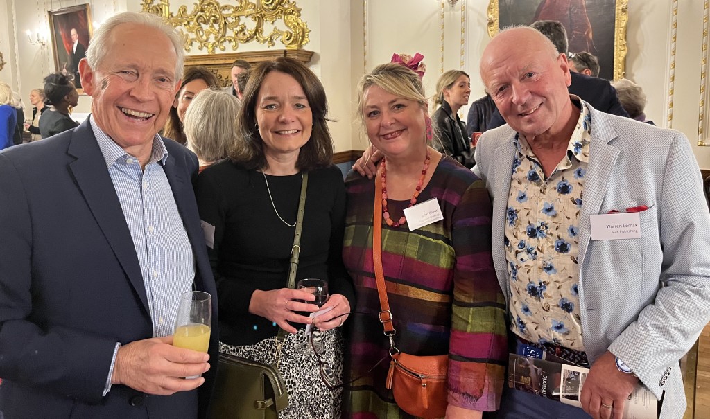 Above: Event organiser Christopher Leonard-Morgan (left) with Frances Burkle, former Paperchase and Harrods buyer, and PG’s Jakki Brown and Warren Lomax