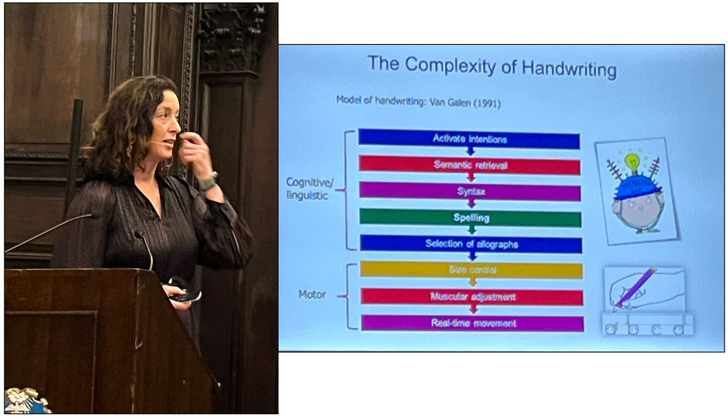 Above: Dr Melissa Prunty explained the complexities of handwriting