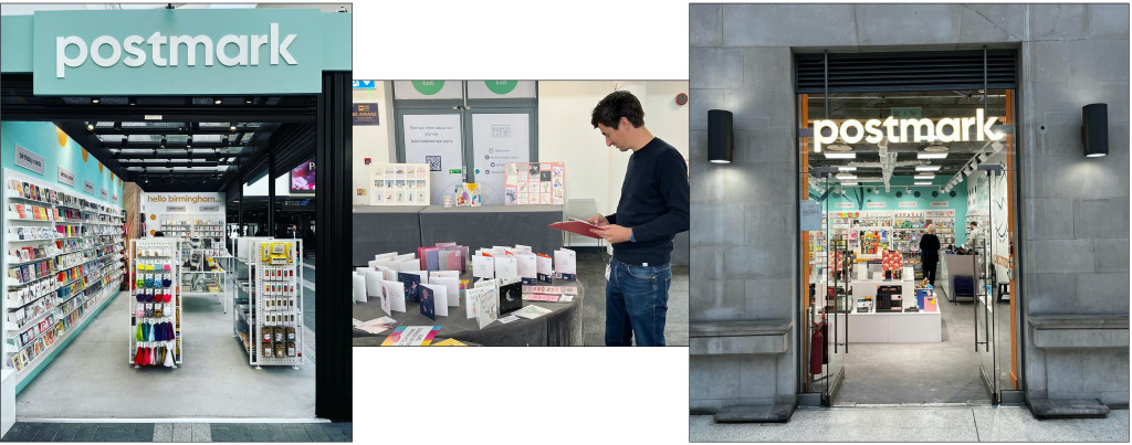 Above: Postmark’s Mark Janson-Smith in Henries judging mode, and two of Postmark’s latest stores in Birmingham and Glasgow