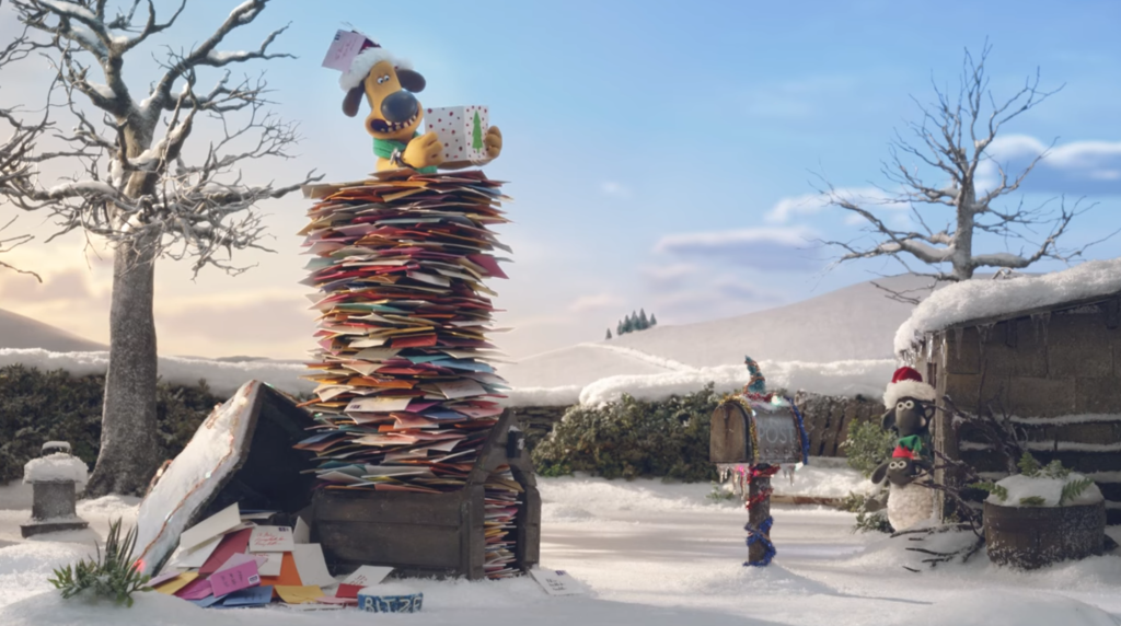 Above: Cards bring festive joy in the Shaun The Sheep video