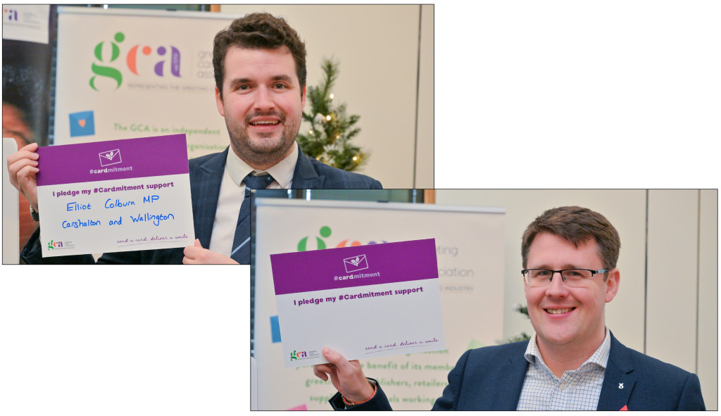Above & top: MP Elliot Coldburn was keen to sign his #Cardmitment pledge, and David Linden (right), mp for East Glasgow, was straight in with his support