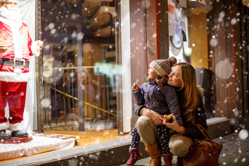 Above & top: The festive feelgood factor appears to be kicking in for retailers