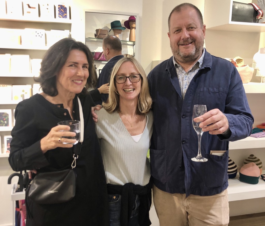 Above: Caroline (left) and Angus Gardner at the recent anniversary party with agent Fiona Lynchehan who has been involved with the company since it started