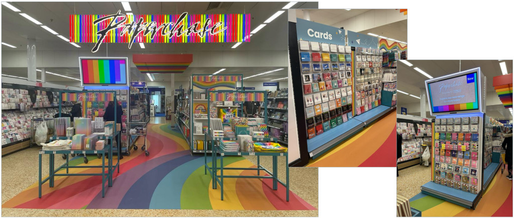 Above & top: The Paperchase At Tesco launch in all its colourful glory at the Cheshunt store