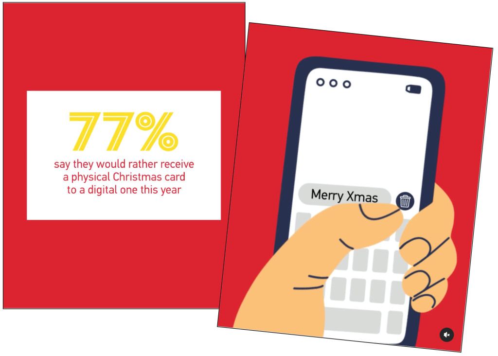 Above: Royal Mail’s research shows most people want to bin festive texts