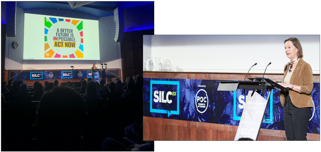 Above & top: Caroline Petit, the United Nations’ deputy director for the Regional Information Centre, giving the keynote address at SiLC
