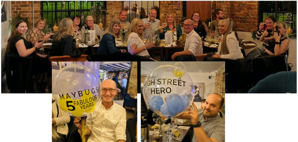 Above: Celebrating great staff and five busy years at Maybugs