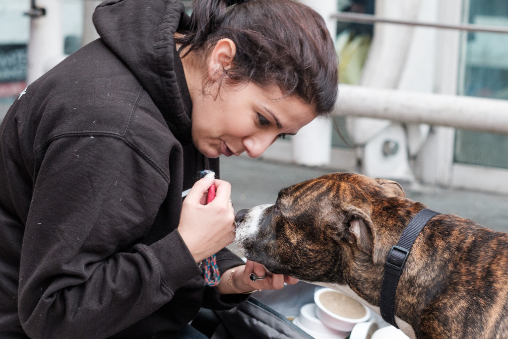 Above: StreetVet’s founding clinician Jade Statt and one of her patients 