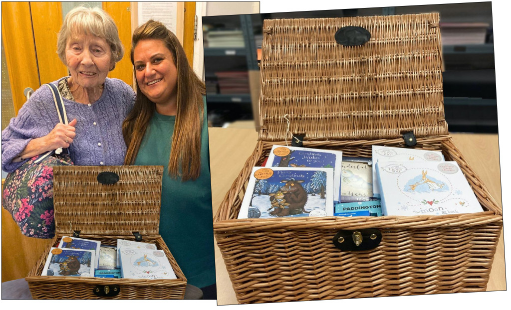 Above: Lisa and Anne at Honey Lane Care Home were very pleased with the Danilo card hamper
