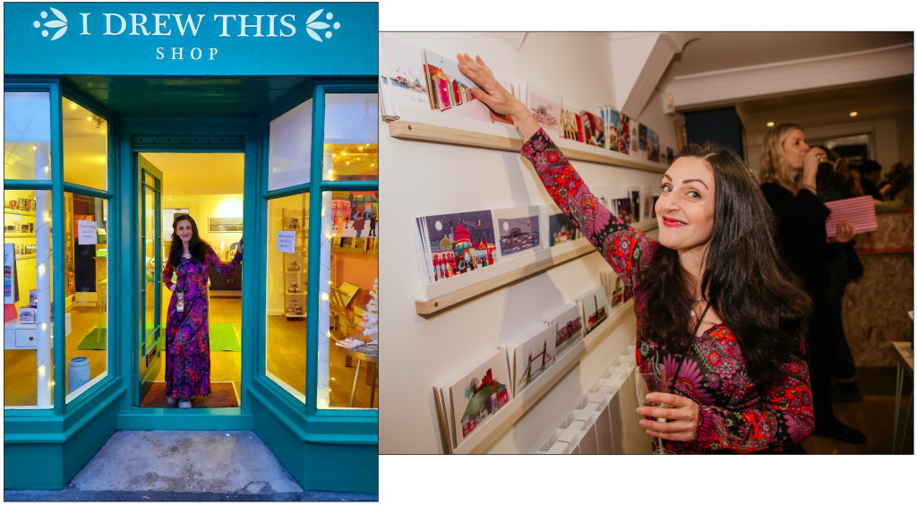 Above & top: Ilona Drew is very excited about her new shop venture showcasing I Drew This