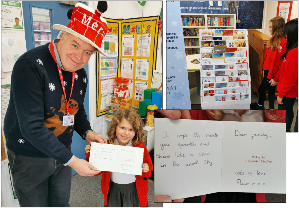 Above: Arundel pupils got to write their own cards and special messages thanks to Paul Money, Cherry Orchard and Tracks