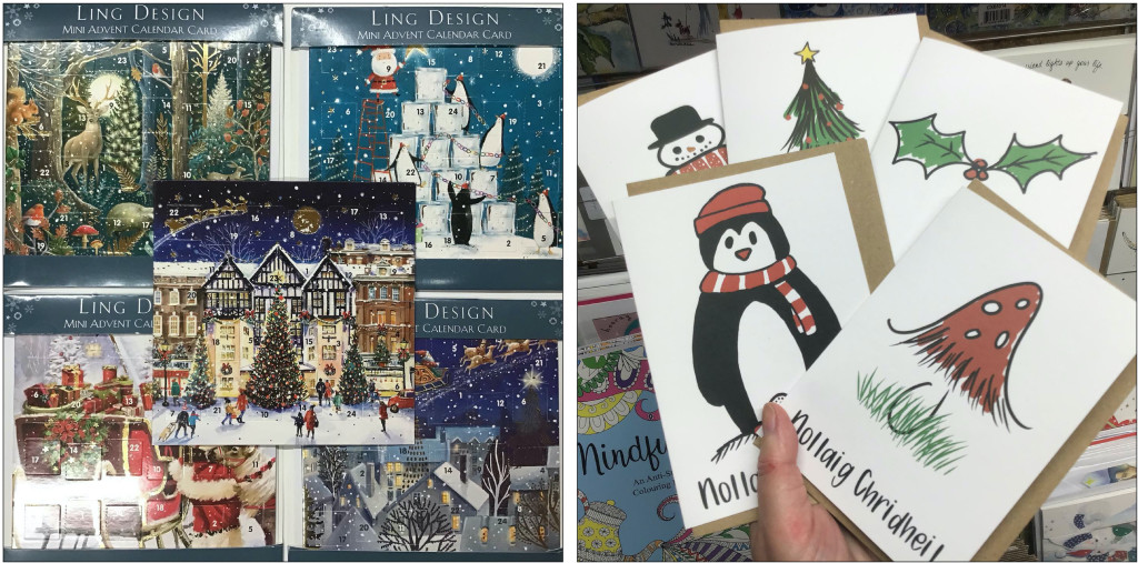 Above: Bestsellers for Janet have been Ling’s advent cards and her own Gaelic captions