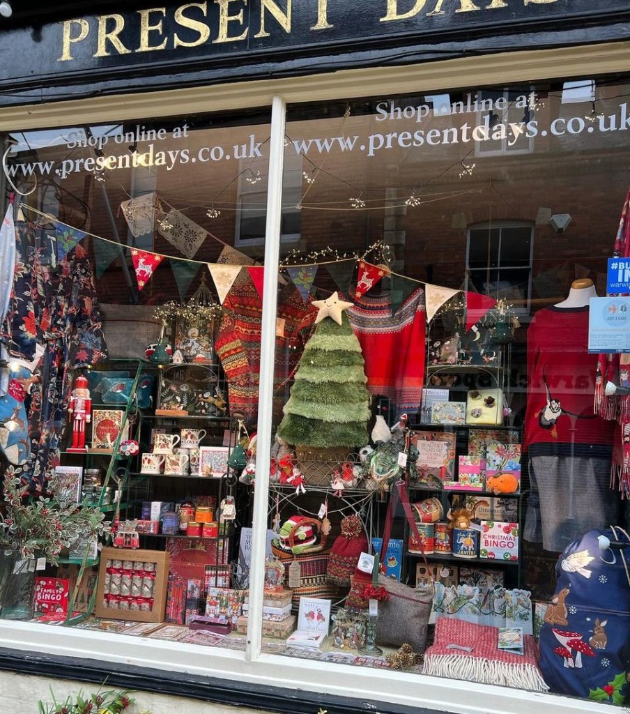 Above: It’s the 46th Christmas Window for Present Days in Warwick