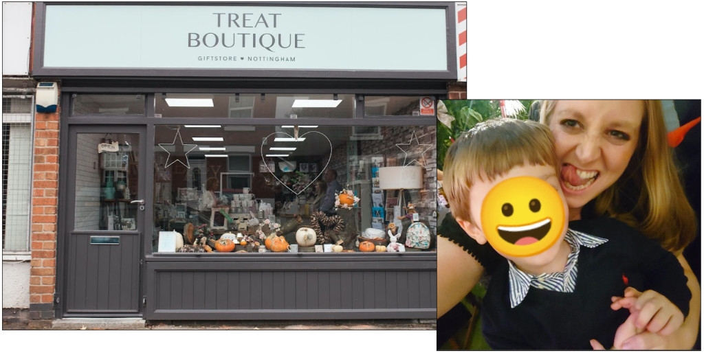 Above: Charlotte is a very happy winner at Treat Boutique 