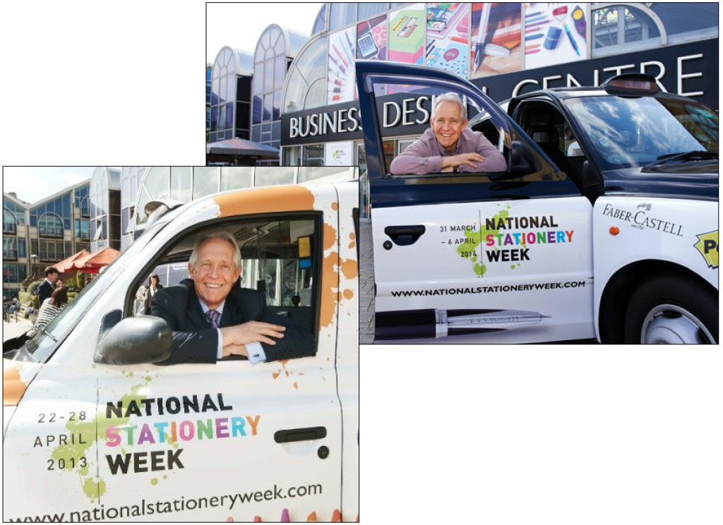 Above & top: Chris Leonard-Morgan in early publicity shots for National Stationery Week