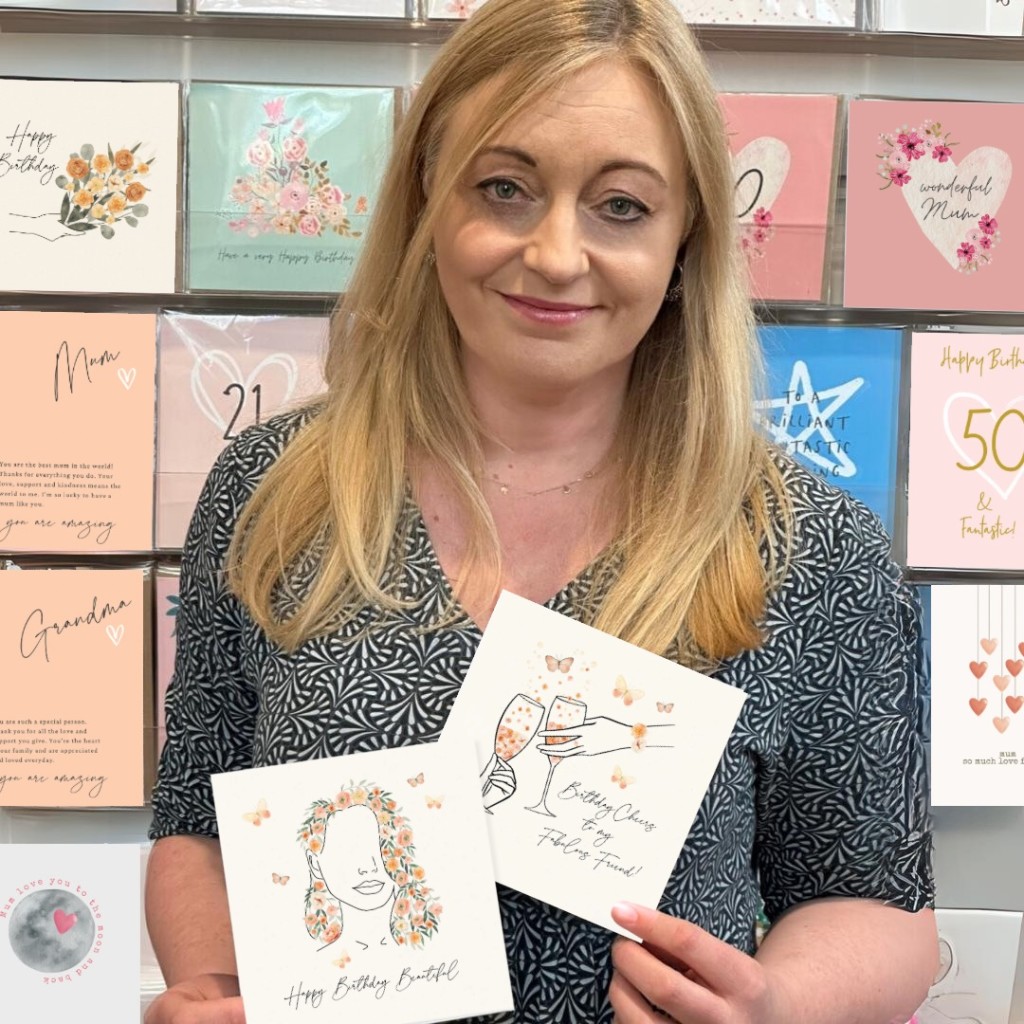 Above: Sophie Edwards with some peachy loveliness on Petimo’s cards