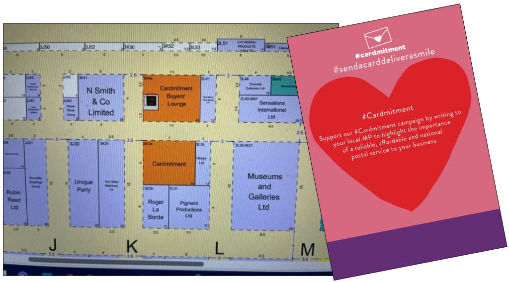 Above: There’s a good space for the two #Cardmitment seating areas where people can write to MPs about the Royal Mail postal service